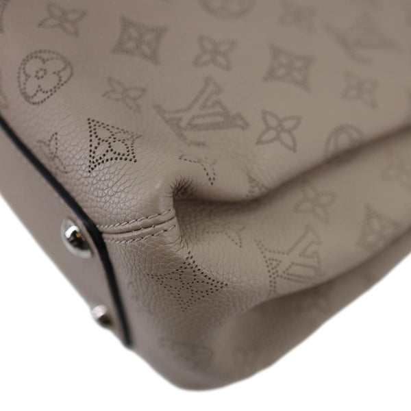 LOUIS VUITTON Babylone Mahina  Perforated Leather Shoulder Bag Galet