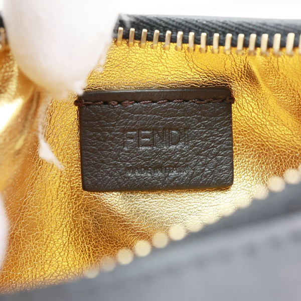 FENDI Fendigraphy Leather Hobo Bag Black
