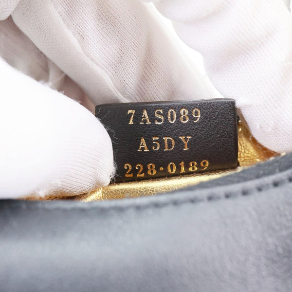 FENDI Fendigraphy Leather Hobo Bag Black