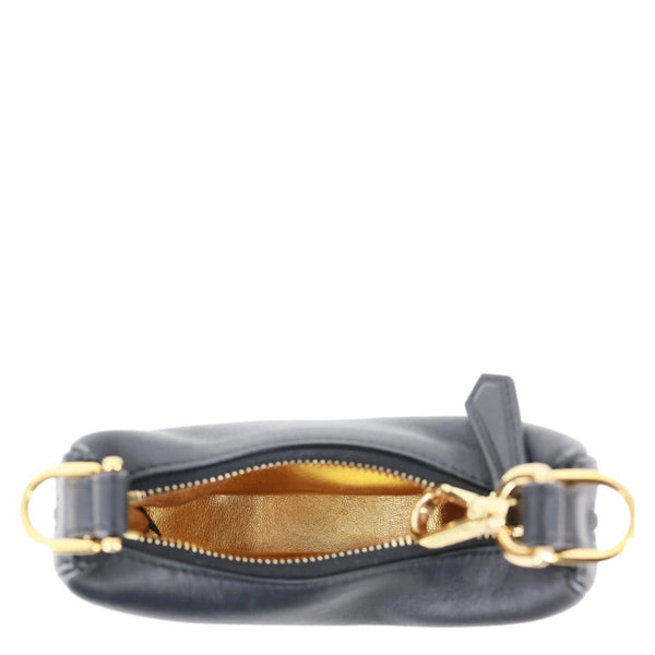FENDI Fendigraphy Leather Hobo Bag Black