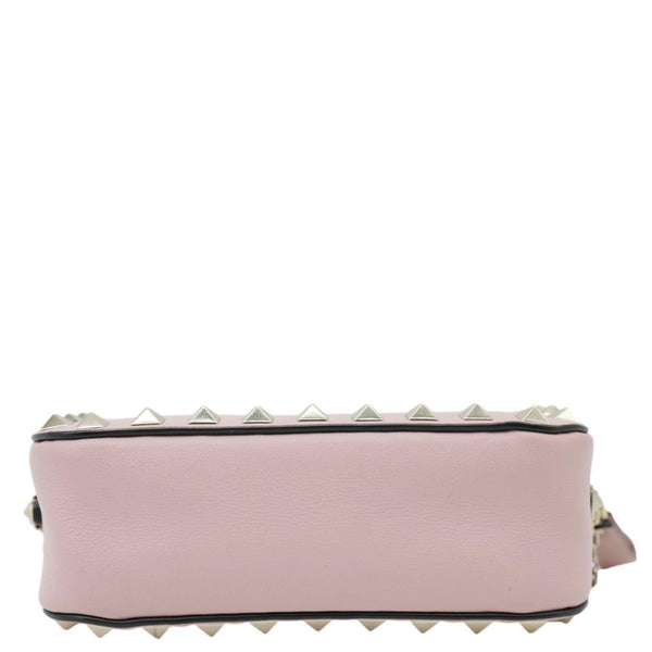 VALENTINO Rockstud Small Calfskin Leather Chain Camera Crossbody Bag Light Pink