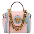 VERSACE La Medusa Whipstitch Calfskin Leather Top Handle Shoulder Bag Pink