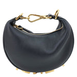 FENDI Fendigraphy Leather Hobo Bag Black