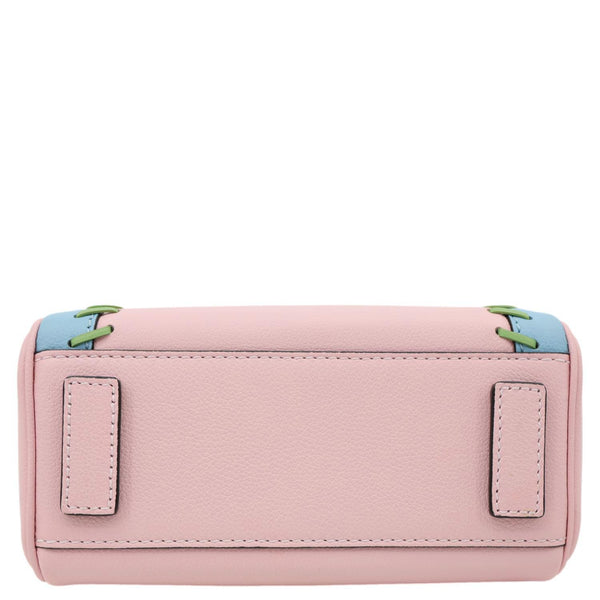 VERSACE La Medusa Whipstitch Calfskin Leather Top Handle Shoulder Bag Pink