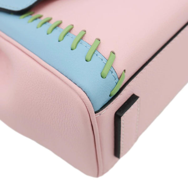VERSACE La Medusa Whipstitch Calfskin Leather Top Handle Shoulder Bag Pink