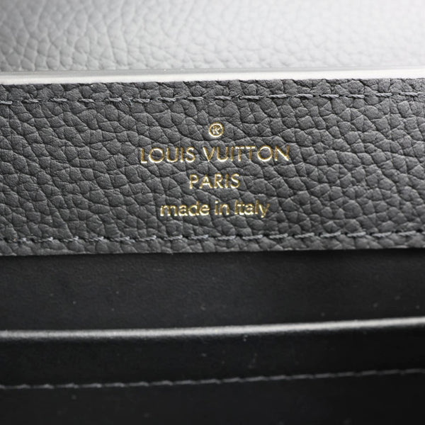 LOUIS VUITTON Capucines East-West Mini Matte Taurillon Leather Crossbody Bag Black