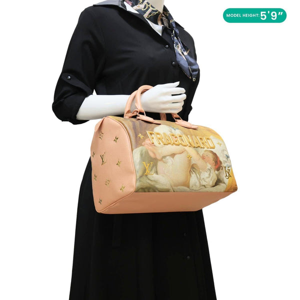 LOUIS VUITTON  Speedy 30 Fragonard Coated Canvas Satchel Bag Pink