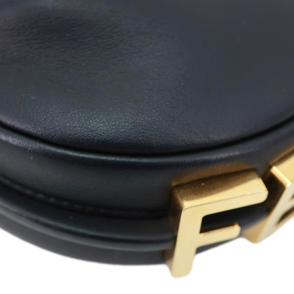 FENDI Fendigraphy Leather Hobo Bag Black