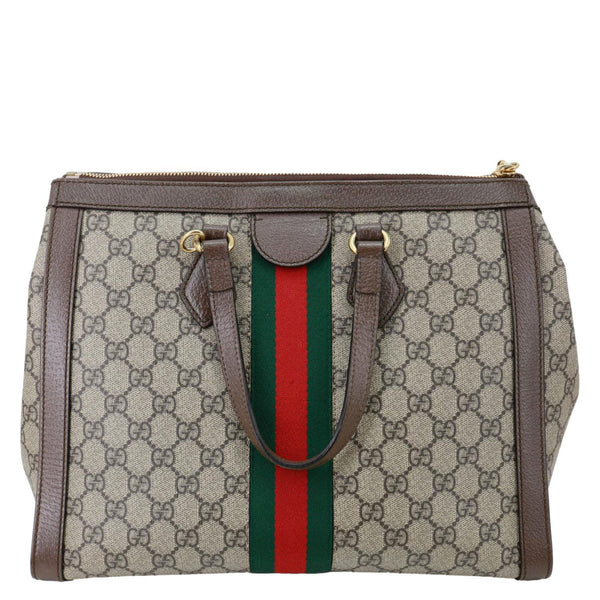 GUCCI Ophidia Medium GG Supreme Tote Shoulder Bag Beige 524537