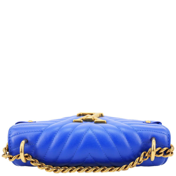 LOUIS VUITTON New Wave PM Calfskin Leather Chain Crossbody Bag Blue