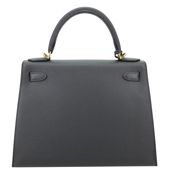 HERMES Kelly 28 Sellier II Epsom Leather Shoulder Bag Black