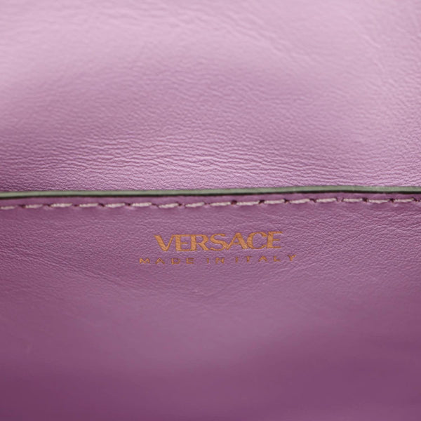 VERSACE La Medusa Whipstitch Calfskin Leather Top Handle Shoulder Bag Pink