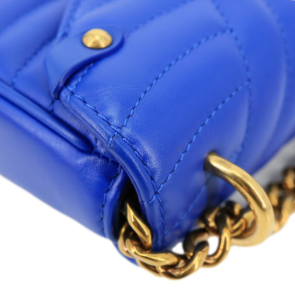 LOUIS VUITTON New Wave PM Calfskin Leather Chain Crossbody Bag Blue