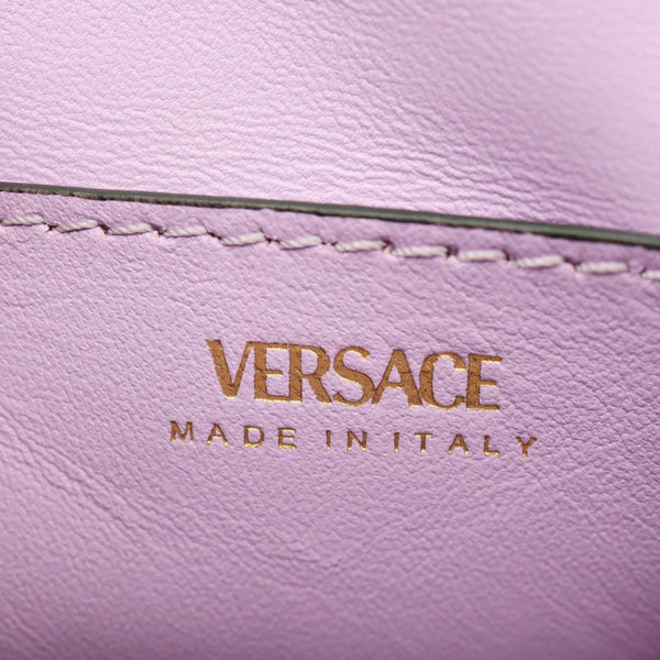 VERSACE La Medusa Whipstitch Calfskin Leather Top Handle Shoulder Bag Pink