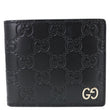 GUCCI GG Signature Leather Bifold Men's Wallet Black 473916