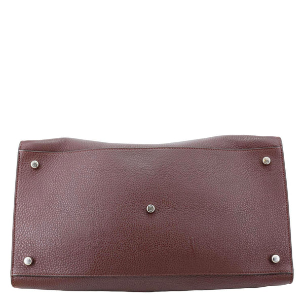 FENDI Peekaboo ISEEU Forty8 Leather Satchel Bag Burgundy