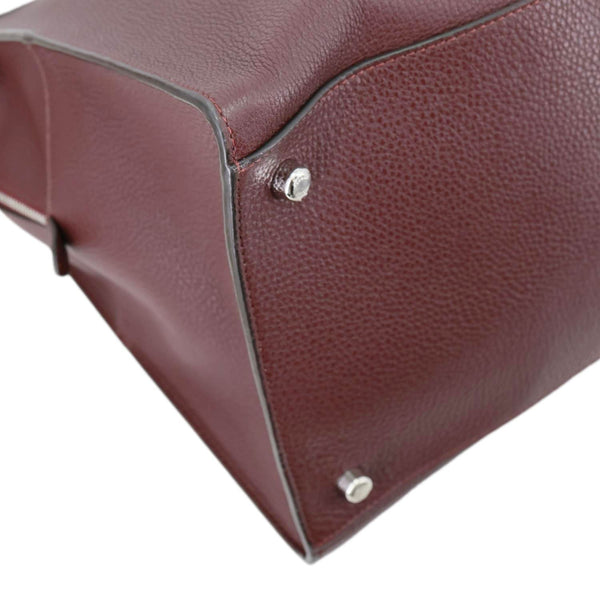 FENDI Peekaboo ISEEU Forty8 Leather Satchel Bag Burgundy