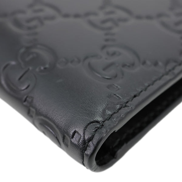 GUCCI GG Signature Leather Bifold Men's Wallet Black 473916
