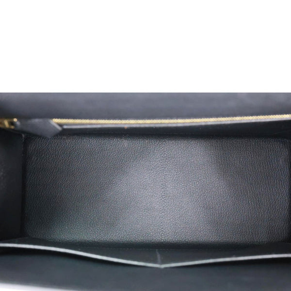 HERMES Kelly 28 Sellier II Epsom Leather Shoulder Bag Black
