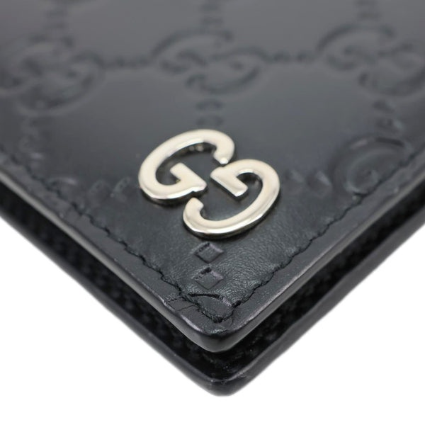 GUCCI GG Signature Leather Bifold Men's Wallet Black 473916
