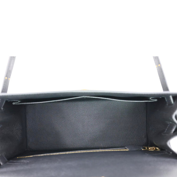 HERMES Kelly 28 Sellier II Epsom Leather Shoulder Bag Black