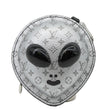 LOUIS VUITTON Alien Monogram Leather Bag Charm Silver