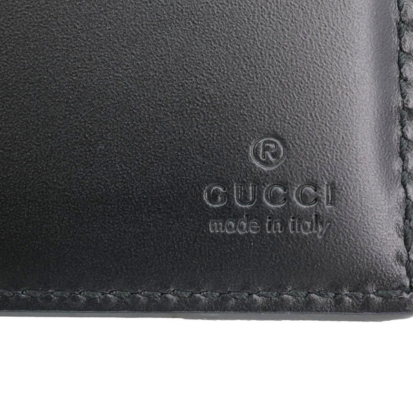 GUCCI GG Signature Leather Bifold Men's Wallet Black 473916