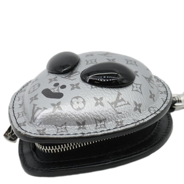 LOUIS VUITTON Alien Monogram Leather Bag Charm Silver