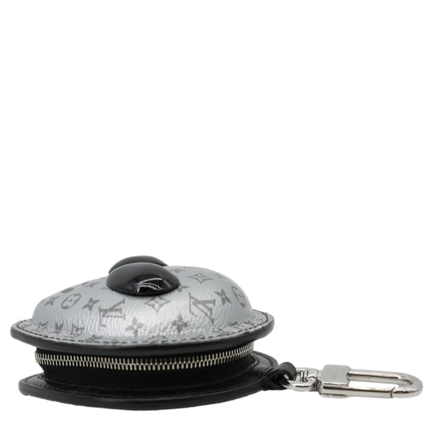 LOUIS VUITTON Alien Monogram Leather Bag Charm Silver
