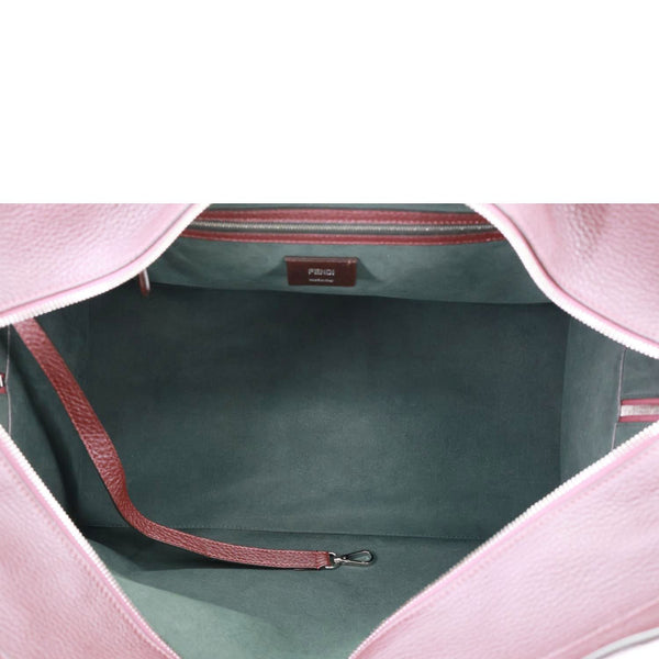 FENDI Peekaboo ISEEU Forty8 Leather Satchel Bag Burgundy