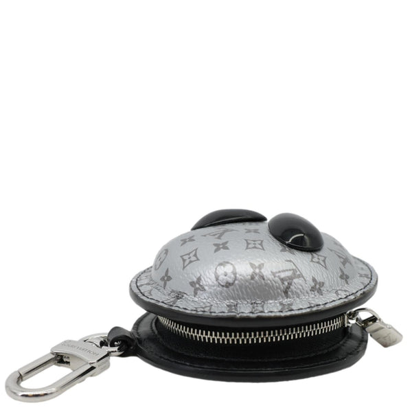 LOUIS VUITTON Alien Monogram Leather Bag Charm Silver