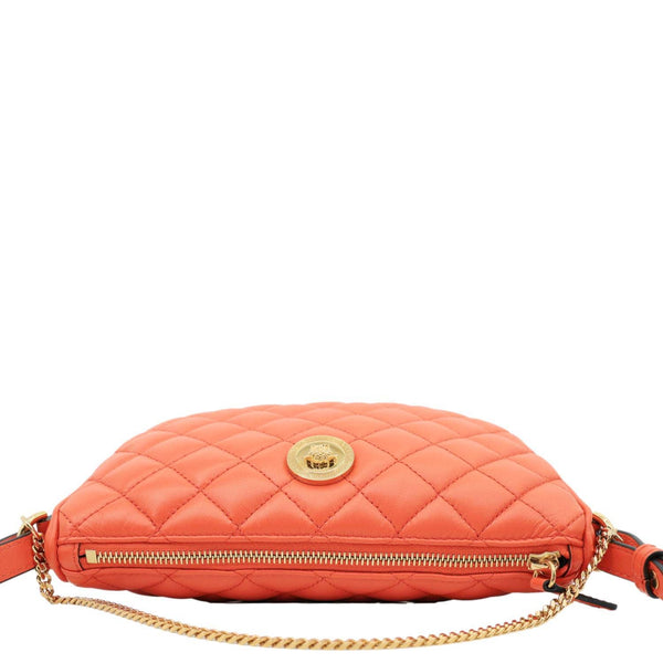 VERSACE La Medusa Body Quilted Leather Crossbody Bag Red