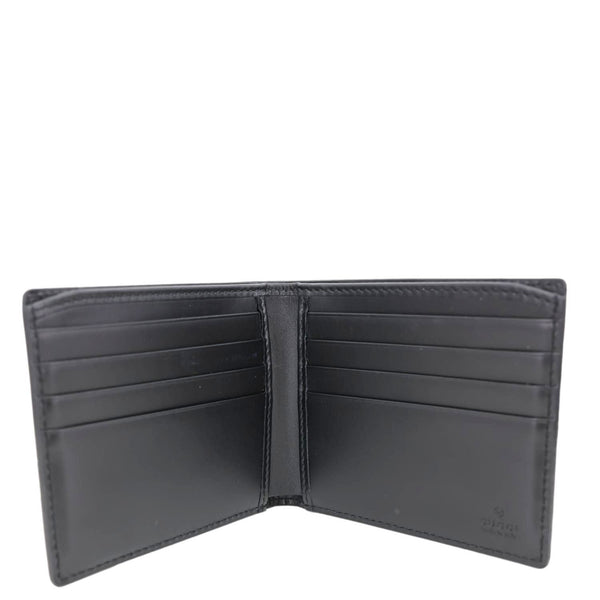 GUCCI GG Signature Leather Bifold Men's Wallet Black 473916