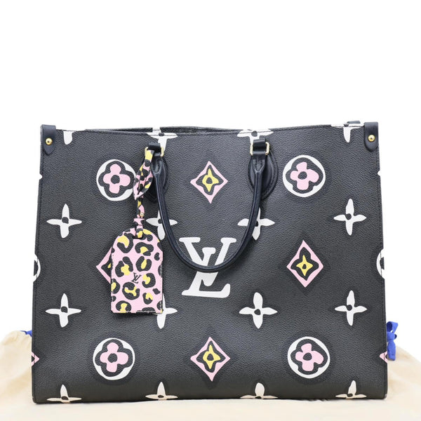 LOUIS VUITTON Onthego GM Wild At Heart Monogram Giant Canvas Tote Bag Black