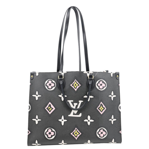 LOUIS VUITTON Onthego GM Wild At Heart Monogram Giant Canvas Tote Bag Black