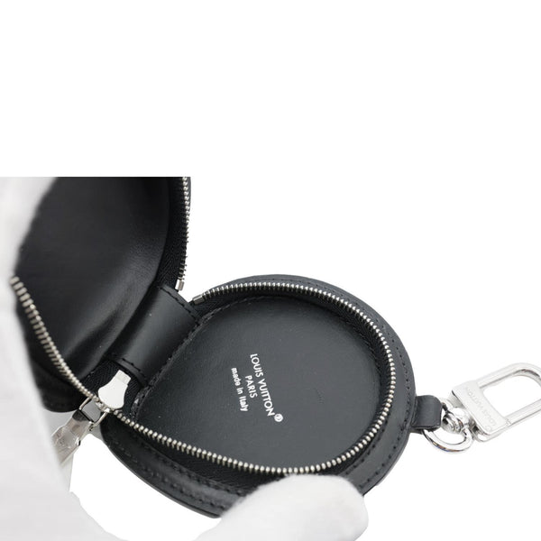 LOUIS VUITTON Alien Monogram Leather Bag Charm Silver