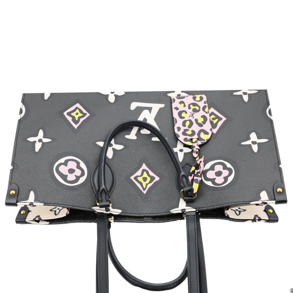 LOUIS VUITTON Onthego GM Wild At Heart Monogram Giant Canvas Tote Bag Black