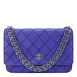 CHANEL Fancy CC Quilted Calfskin Leather Wallet On Chain Bag Royal Blue