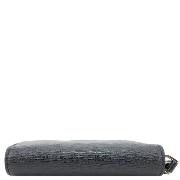 SALVATORE FERRAGAMO Gancini Textured Leather Card Case Black