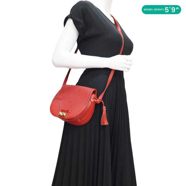 LOUIS VUITTON Junot Monogram Empreinte Leather Shoulder Bag Cherry