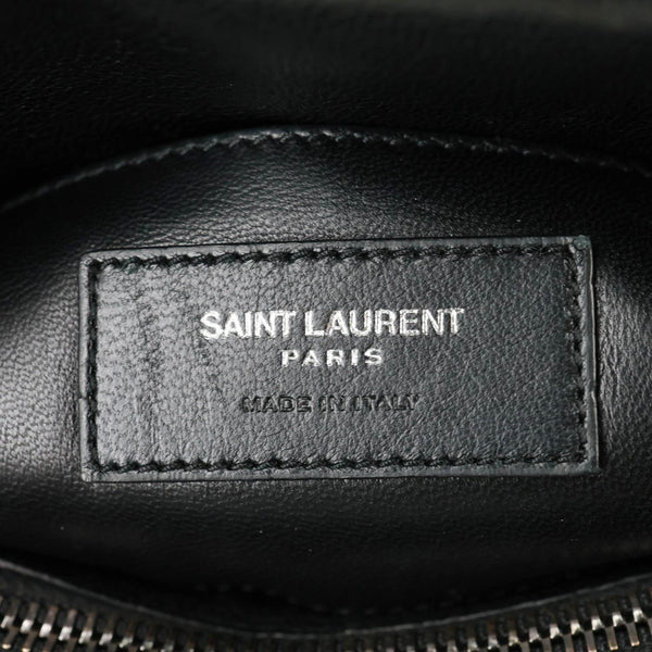YVES SAINT LAURENT Medium Matelasse Chevron Leather Patchwork College Bag Black