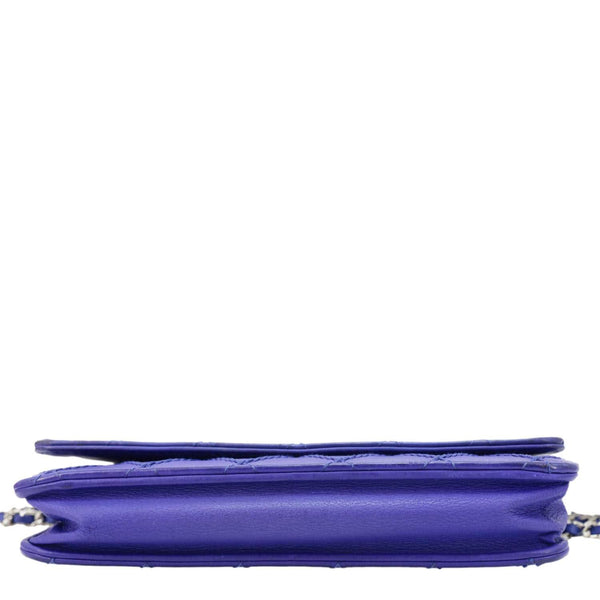 CHANEL Fancy CC Quilted Calfskin Leather Wallet On Chain Bag Royal Blue