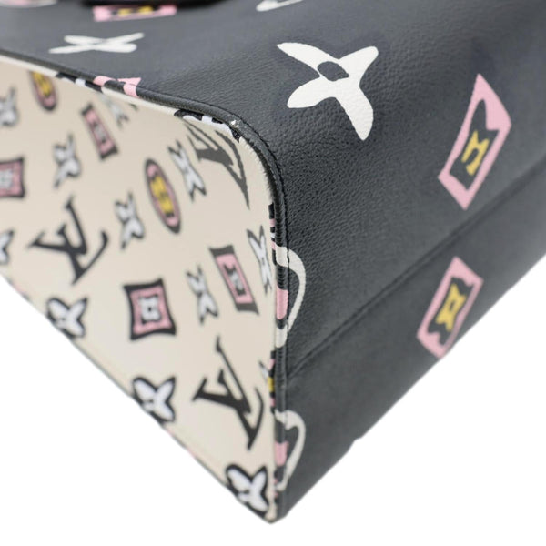 LOUIS VUITTON Onthego GM Wild At Heart Monogram Giant Canvas Tote Bag Black