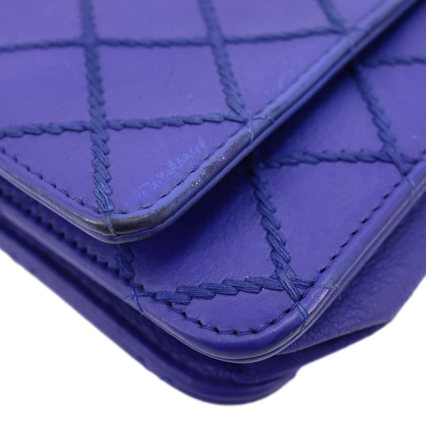 CHANEL Fancy CC Quilted Calfskin Leather Wallet On Chain Bag Royal Blue