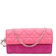 CHRISTIAN DIOR Lady Dior Quilted Cannage Leather Chain Wallet Pink