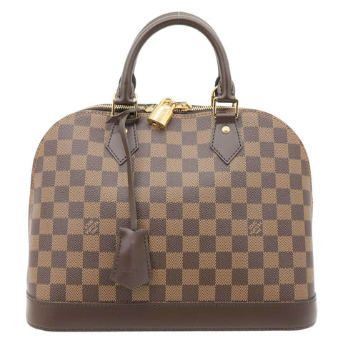 LOUIS VUITTON Alma PM Damier Ebene Satchel Bag Brown