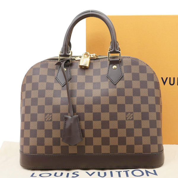 LOUIS VUITTON Alma PM Damier Ebene Satchel Bag Brown