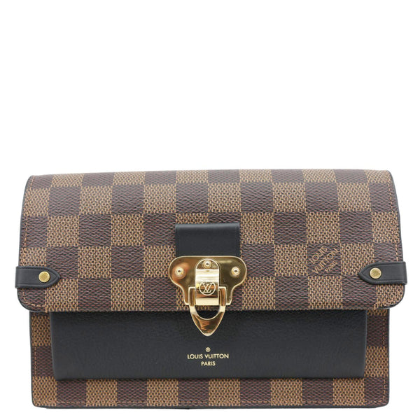 LOUIS VUITTON Vavin PM Damier Ebene Chain Crossbody Bag Black