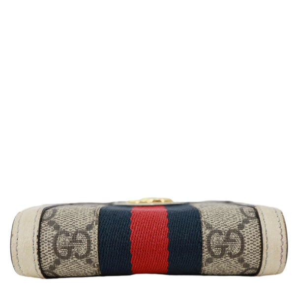 GUCCI Ophidia GG Supreme Canvas Card Case Wallet Beige 523155