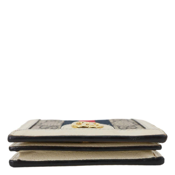 GUCCI Ophidia GG Supreme Canvas Card Case Wallet Beige 523155
